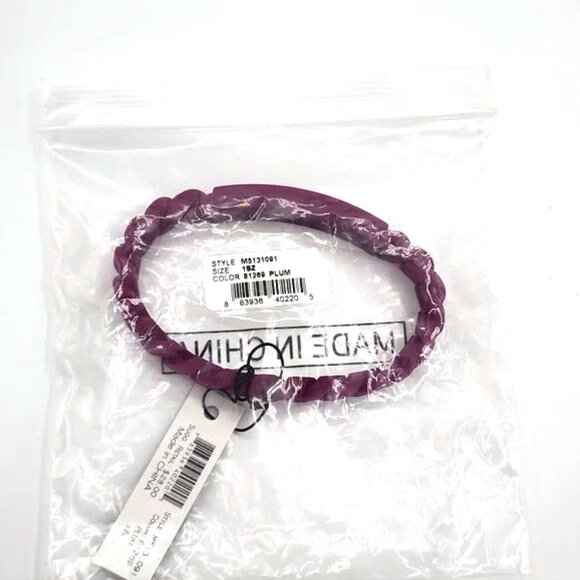 Marc By Marc Jacobs Plum Purple Standard Supply Braided Silicone Rubber Bracelet - Picture 5 of 6